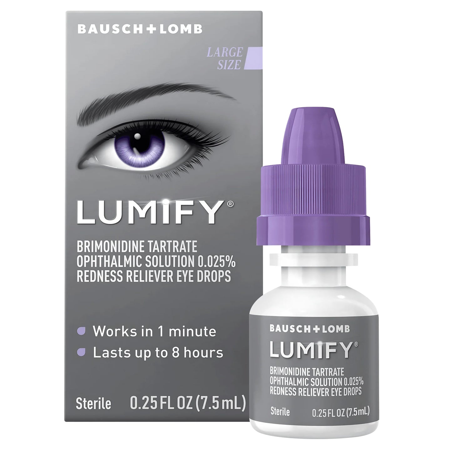 Lumify Bausch + Lomb oogdruppels tegen rode ogen – verpakking 7,5 ml flesje