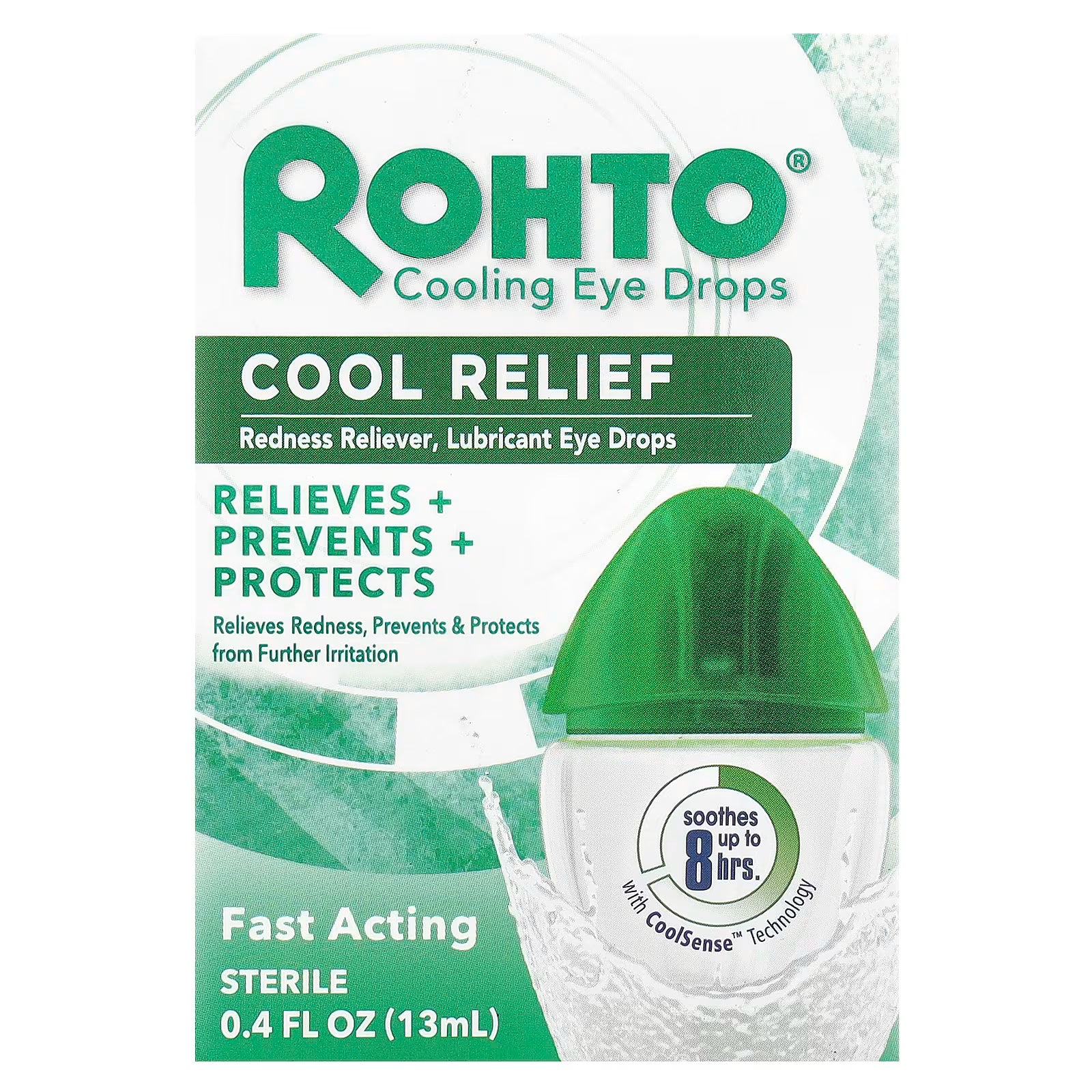 Rohto Cooling Eye Drops Cool Relief – verpakking met verkoelende oogdruppels voor rode ogen