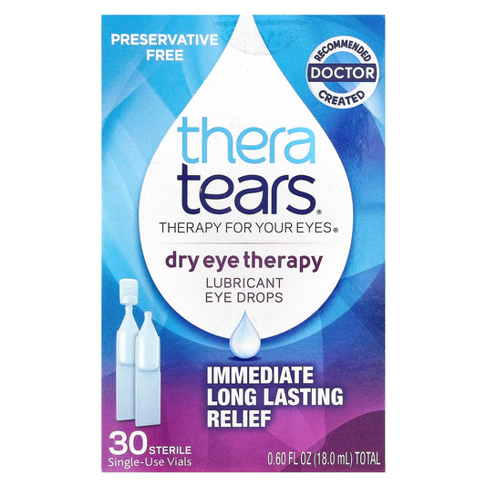 TheraTears Dry Eye Therapy oogdruppels – verpakking 30 steriele flesjes tegen droge ogen